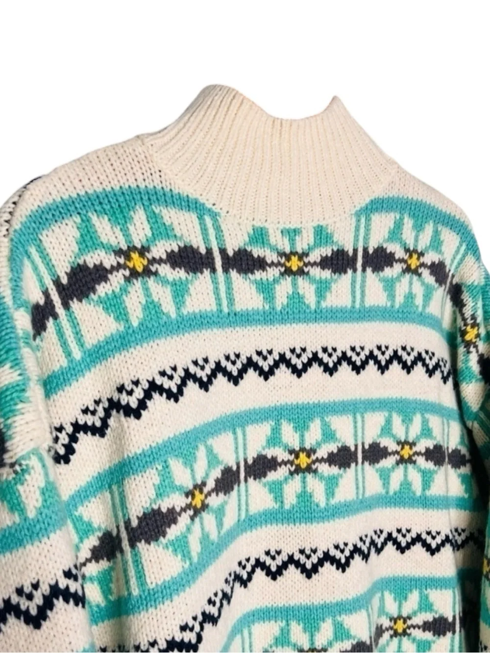 AMERICAN EAGLE Oversized Fair Isles Mock Neck Winter Sweater  Size L — WOW!!!